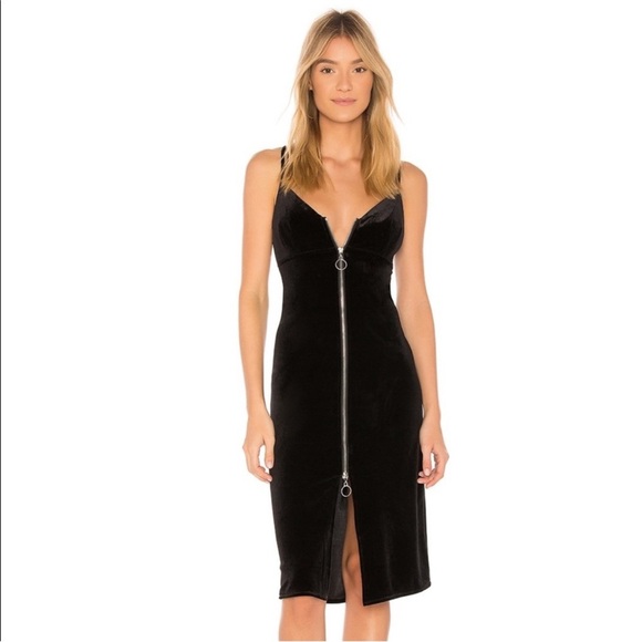 7 for All Mankind Women's Velvet Slip Dress in Black - Picture 1 of 15